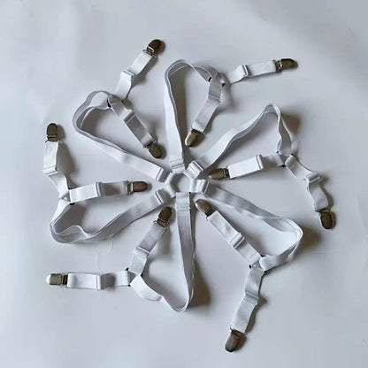 Non-Slip Bed Sheet Grippers With 12 Adjustable Elastic Clips for Mattress