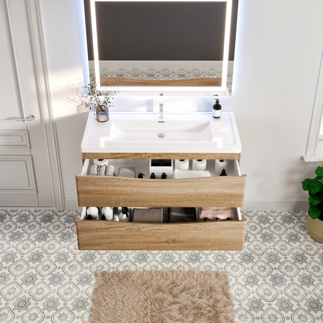 Eviva Smile Bath Vanity with Acrylic Top and Integrated Sink (24"-48")