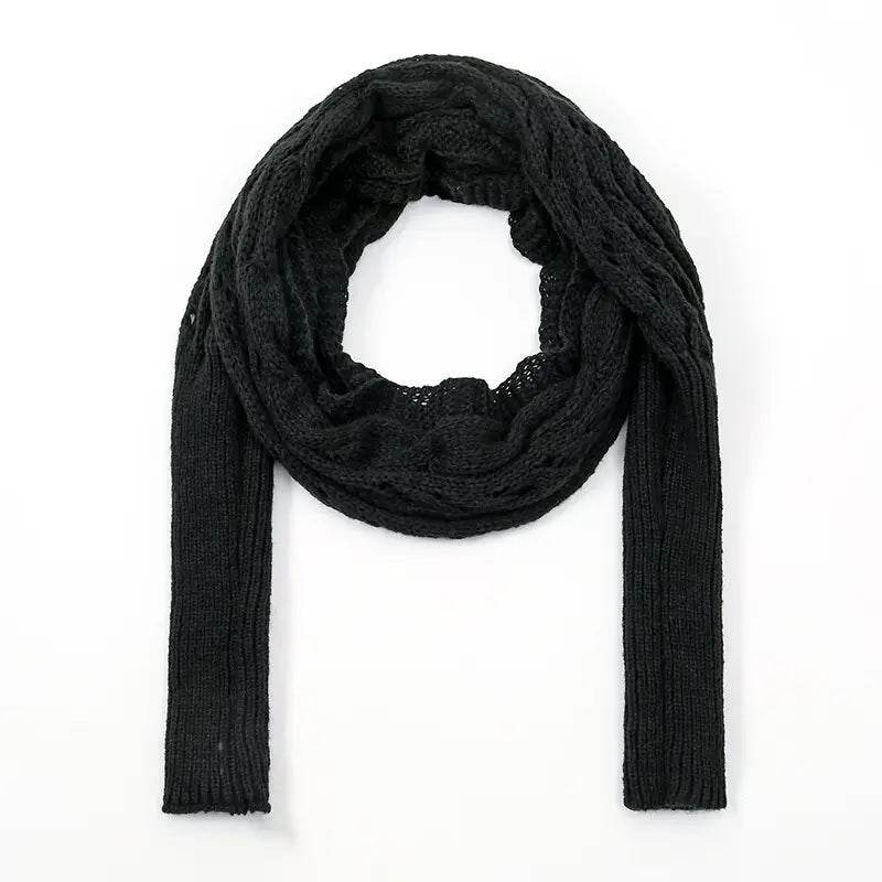 Bohemian Braided Crochet Sweater Scarf with Sleeves for Women