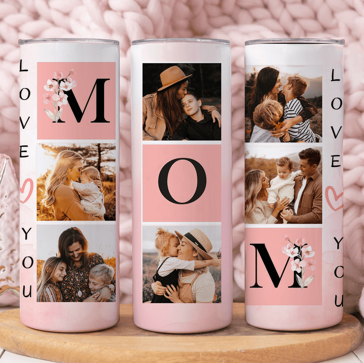 Custom Photo Mothers' Day Sakura Blossom Tumbler - Personalized Gift For New Moms, Mom