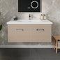 Eviva Orleans Wall Mount Bath Vanity with Porcelain Top and Integrated Sink