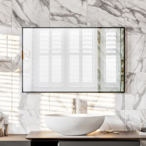 Eviva Black Black Metal Framed Mirror