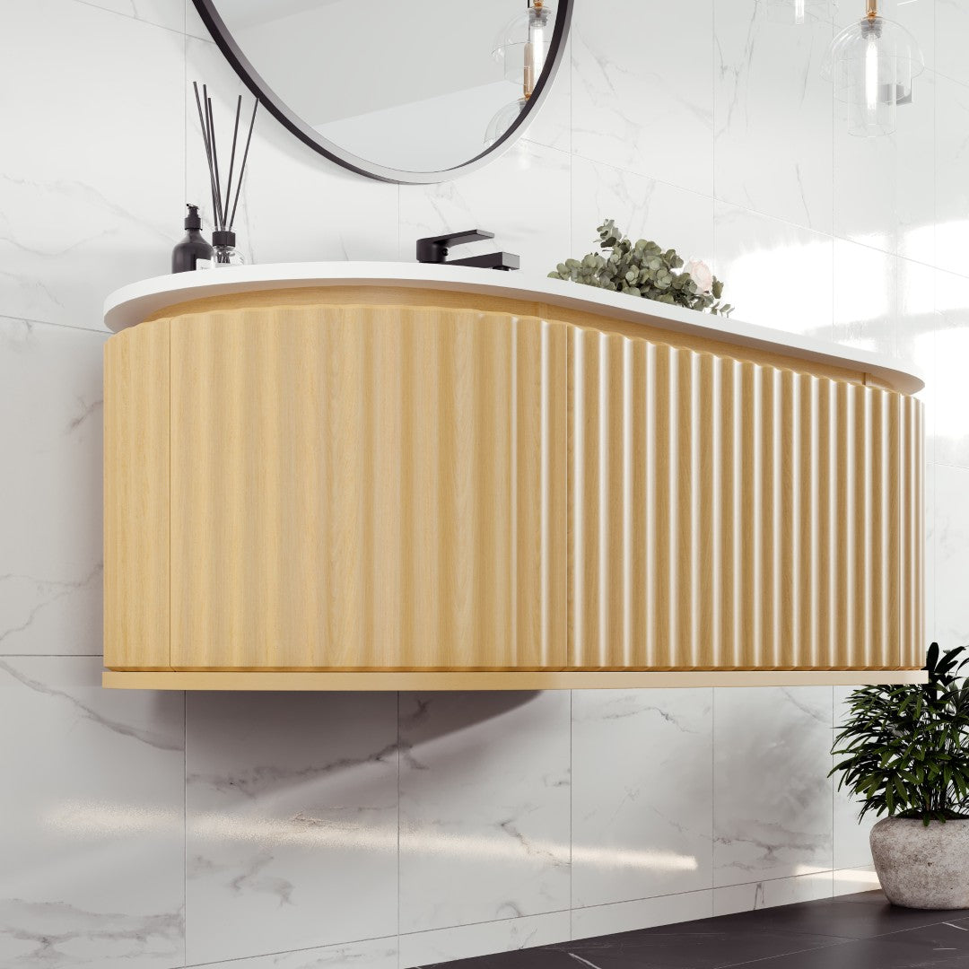 Eviva Haven Wall Mount Bath Vanity with Solid Surface Top and Integrated Sink (39"-71")