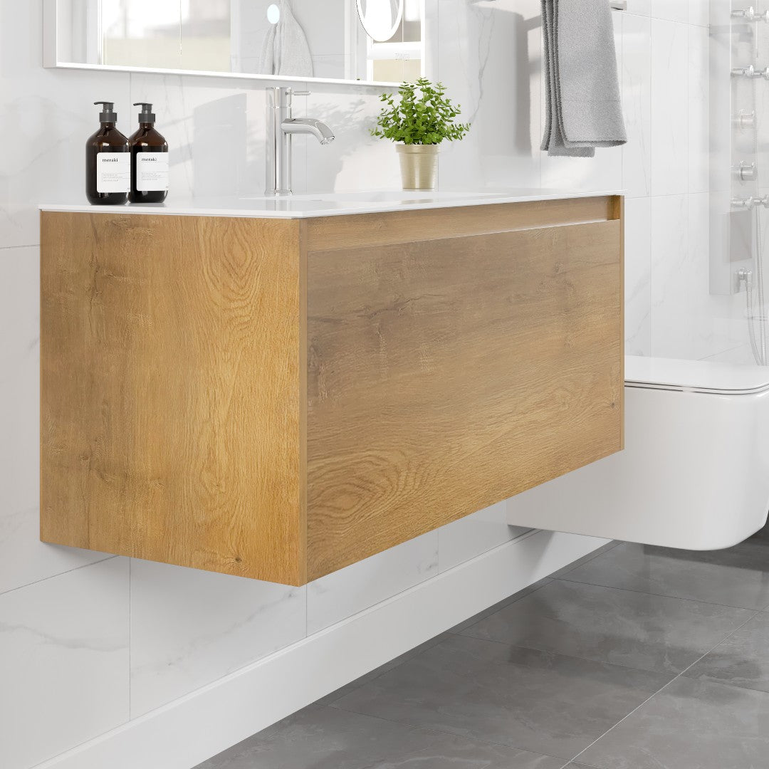 Eviva Madeira Wall Mount Bath Vanity with Acrylic Top and Integrated Sink (20"-48")
