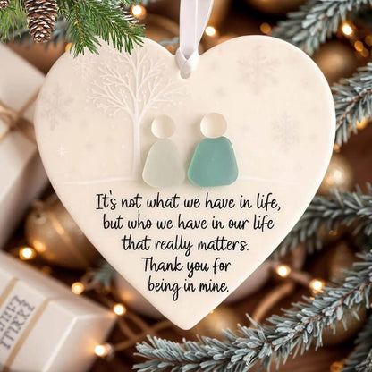 3D Printed Ceramic Love Heart Ornament for Friendship Decor