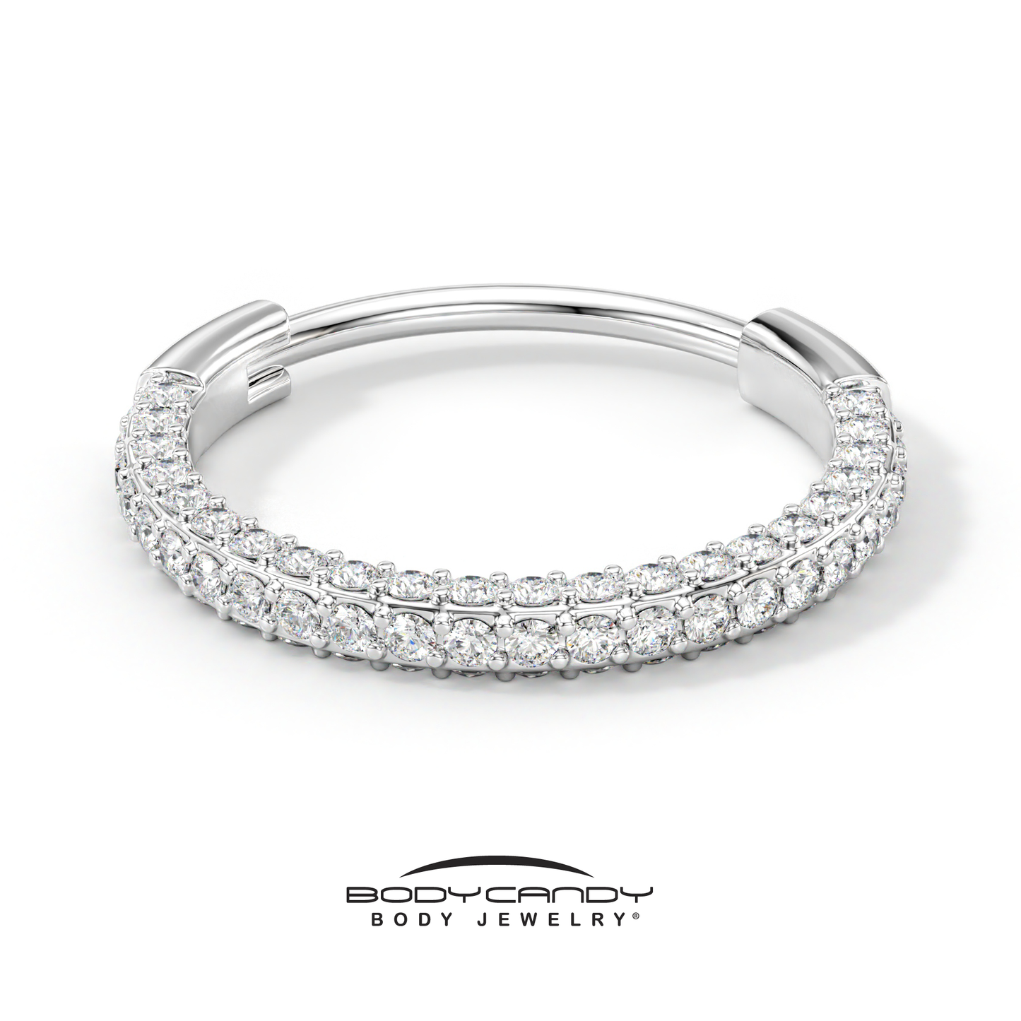 20G Implant Grade Titanium Triple Sided Micro Gem Hinged Nose Hoop