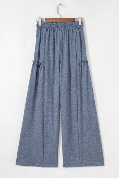 High-rise Frill Detail Wide Leg Loose Pants