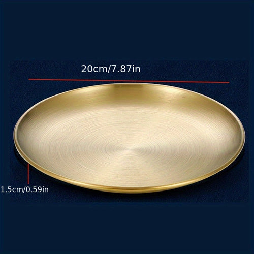 Elegant Stainless Steel Dessert  Snack Plate  Retro Style | Kitchen [Metal] | Kitchen + Metal