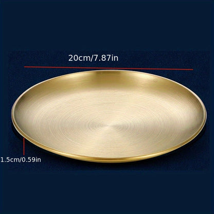 Elegant Stainless Steel Dessert  Snack Plate  Retro Style | Kitchen [Metal] | Kitchen + Metal