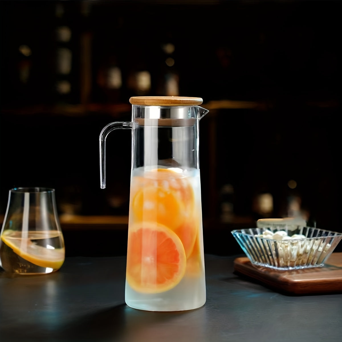 1pc, Water Pitcher With Lid, 37.1oz/54.1oz Heavy Duty Drink Picher,