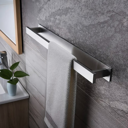 Sleek WallMounted Stainless Steel Towel Rack with Hook