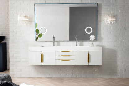 Columbia 72" Double Wall Mount Vanity Cabinet
