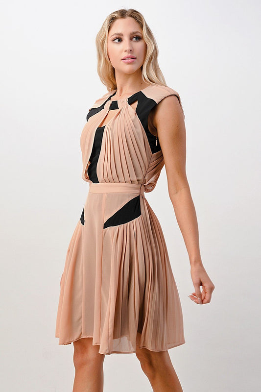 Color Blocked Pleated Fashion Dress | Apparel | Kitchen + Metal