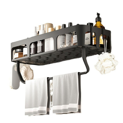 NoDrill WallMounted Bathroom Shelf with Toothbrush Holder