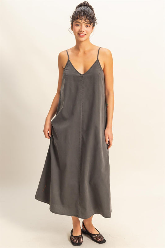 V-Neck Loose Maxi Dress