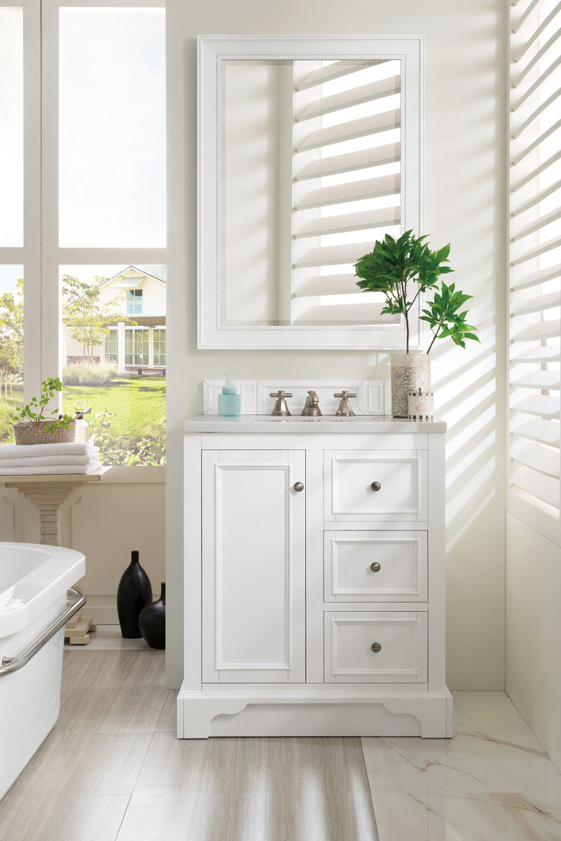 De Soto 30" Single Vanity Cabinet, Bright White
