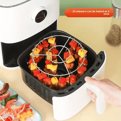 3-in-1 Air Fryer Grill – Vertical Kebab & BBQ, Oil-Free Cooking!