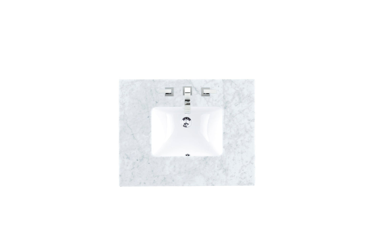 30" Single 3 CM Top, Carrara White Marble w/ Sink