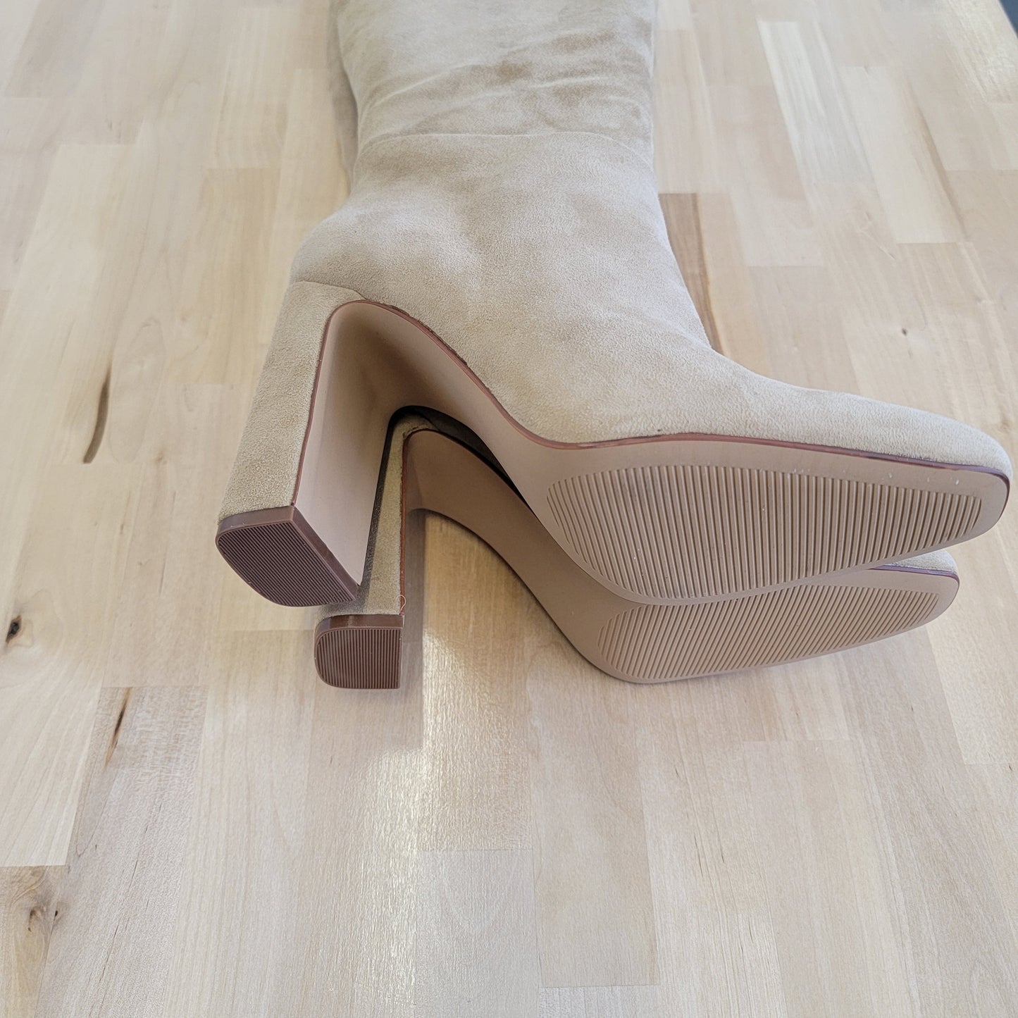 Steve Madden Ally Suede Almond Toe Knee-High Boots Sz 11 NWT