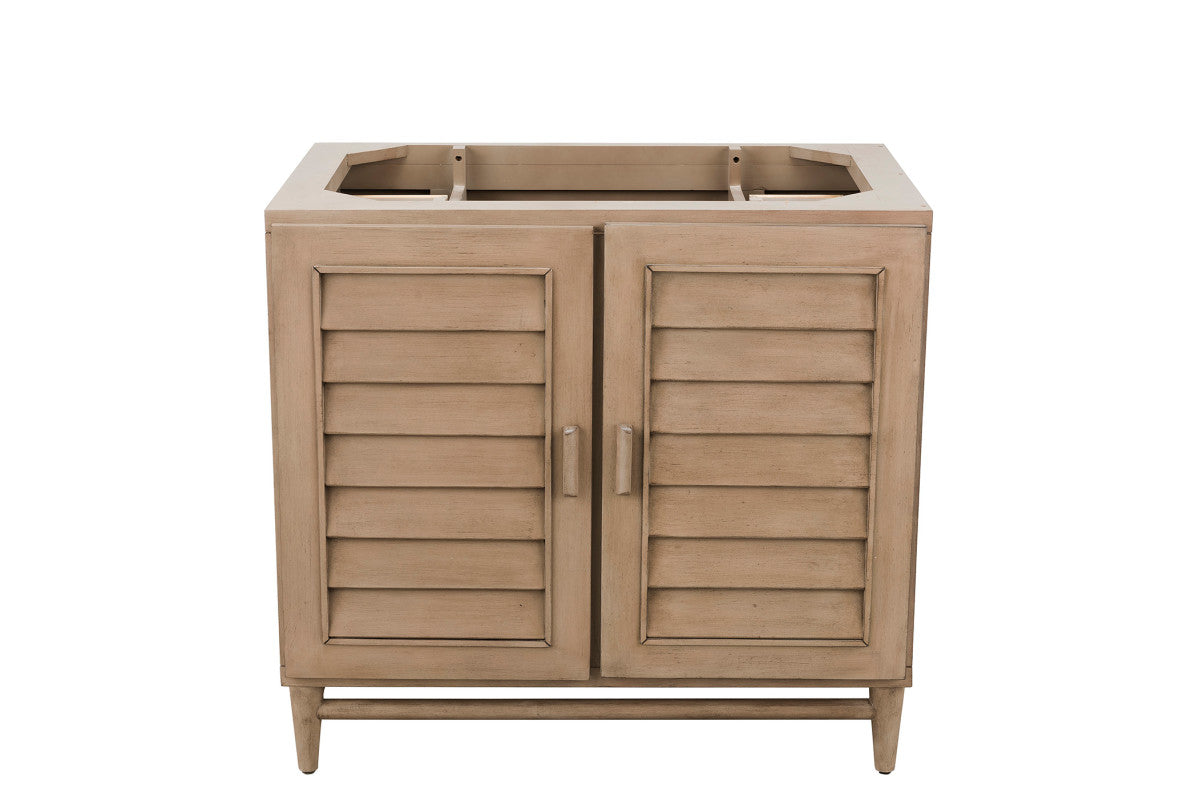 Portland 36" Single Vanity Cabinet, Whitewashed Walnut
