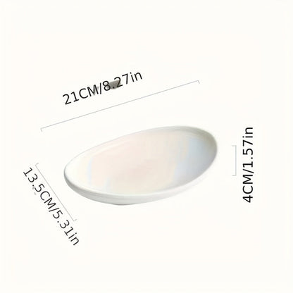 Sleek Oval Ceramic Plate  Perfect for Any Meal