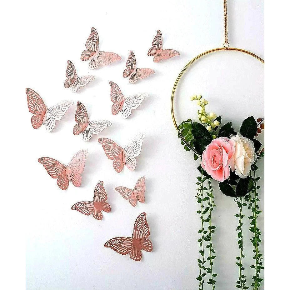 3D Butterfly Craft Wall Decor Stickers 12-Pack