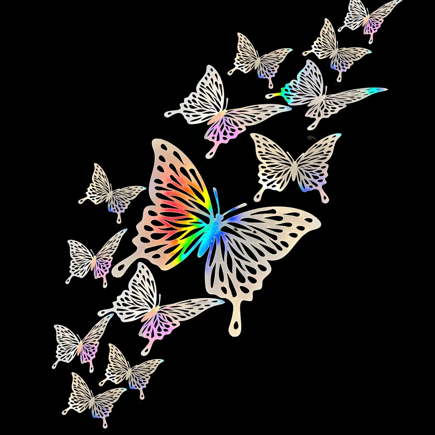 3D Gold Craft Butterflies Kids Room Wall Decor 12-Set