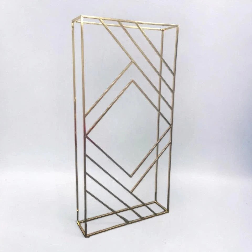 3D Shiny Gold Geometric Wedding Arch Backdrop