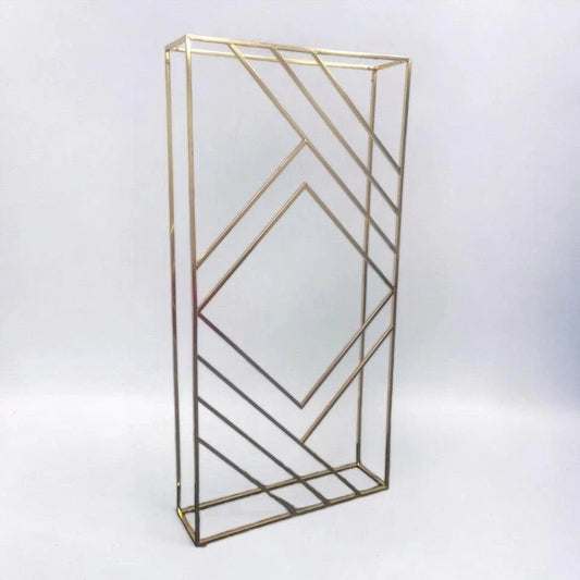 3D Shiny Gold Geometric Wedding Arch Backdrop