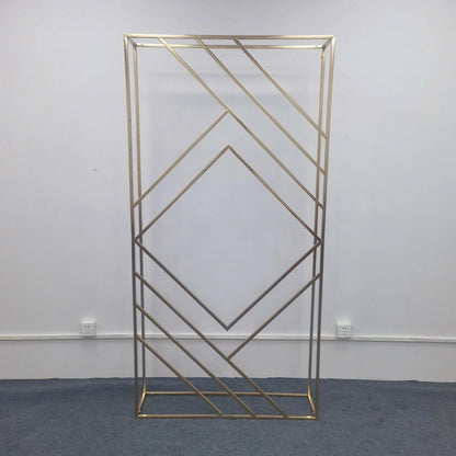 3D Shiny Gold Geometric Wedding Arch Backdrop