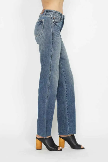 Full Size Tummy Control Straight Jeans