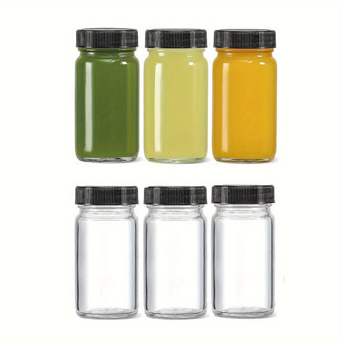 6Pack Mini Insulated Glass Shot Bottles with Lids