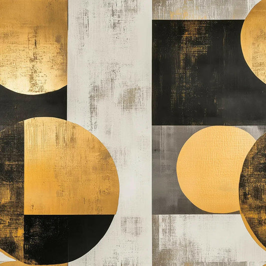 Gilded Geometry Abstract Mural