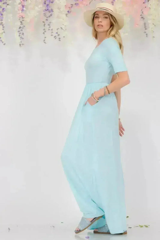Maxi Dress with Pockets | Rayon-Spandex Blend | Sizes S-3XL