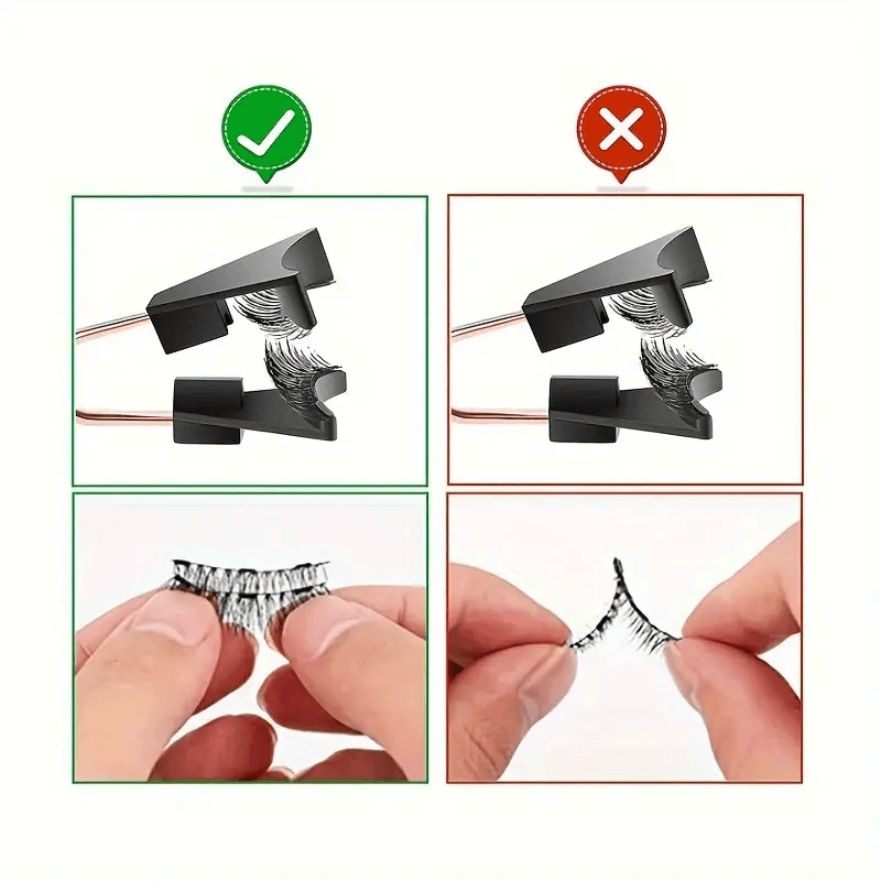 Magnetic 8Pcs Reusable Eyelashes with Applicator – No Glue, 5 Magnet Natural Look Lashes