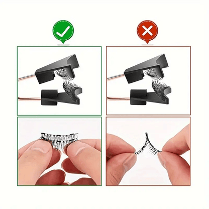 Magnetic 8Pcs Reusable Eyelashes with Applicator – No Glue, 5 Magnet Natural Look Lashes