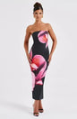 25 Edition – Backless Floral Draped Tube Maxi Dress (NICHE)