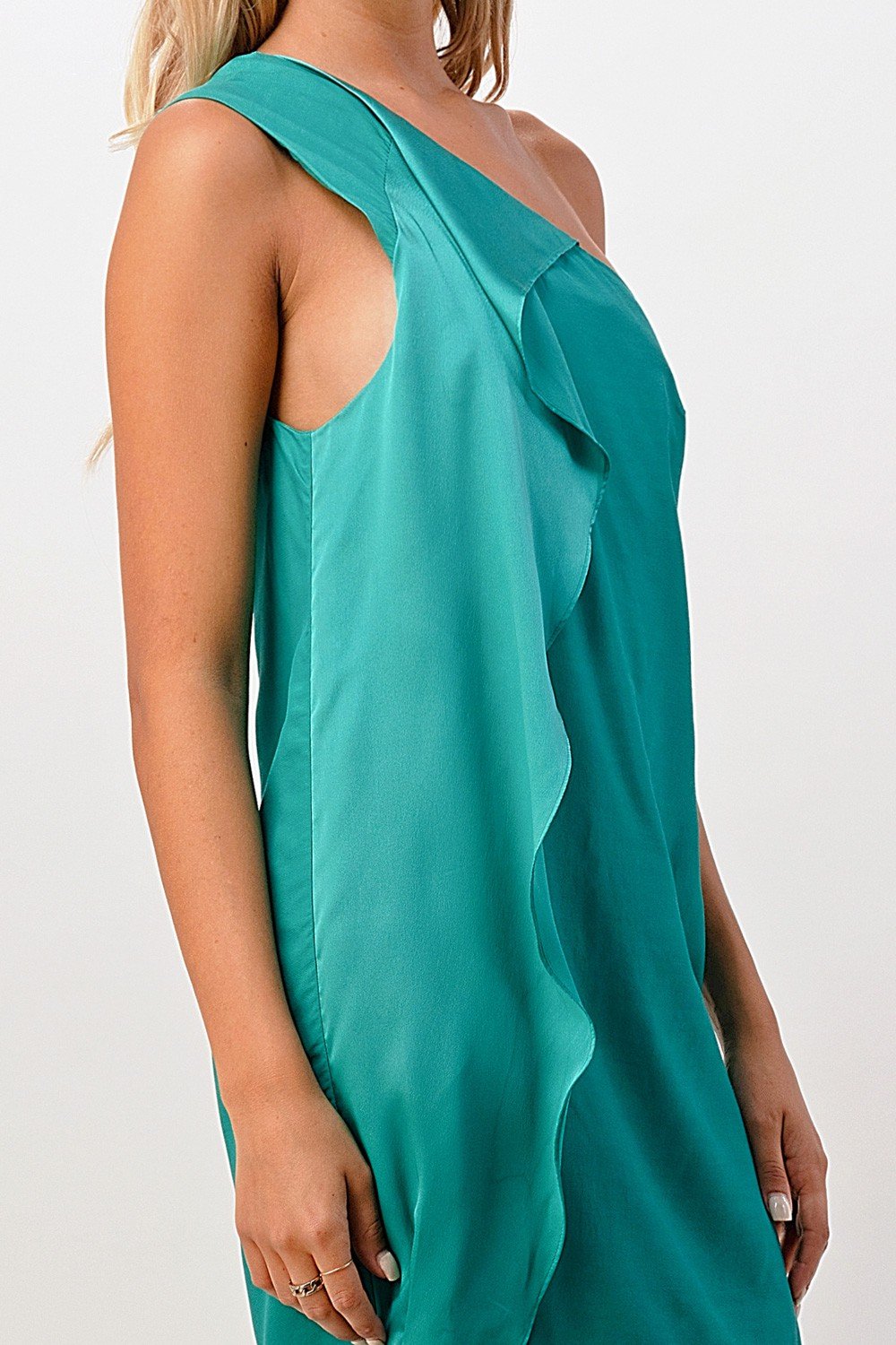 One-Shoulder Ruffle Detail Mini Dress | Apparel | Kitchen + Metal