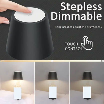 Sleek USB Rechargeable LED Bottle Lamp with Touch Control