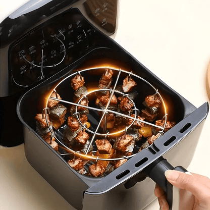3-in-1 Air Fryer Grill – Vertical Kebab & BBQ, Oil-Free Cooking!
