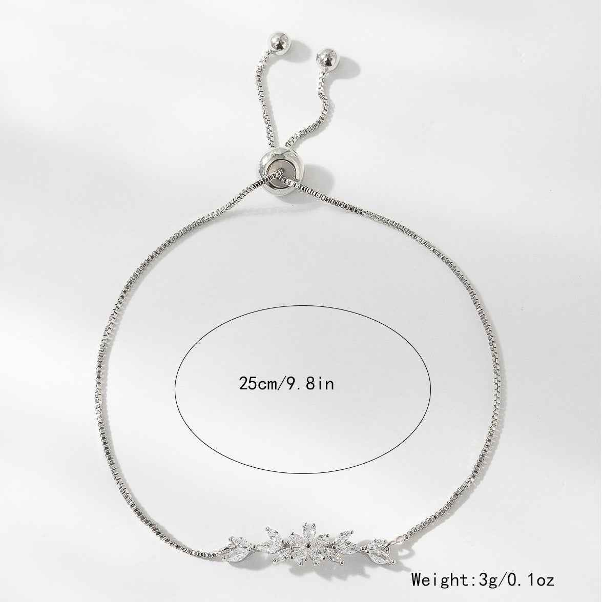 Zircon Flower Leaf Bracelet - Silver & Gold-plated Design for Women's Daily and Holiday Wear