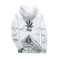 Hooded Jacket with Harajuku Leaf Print for Couples