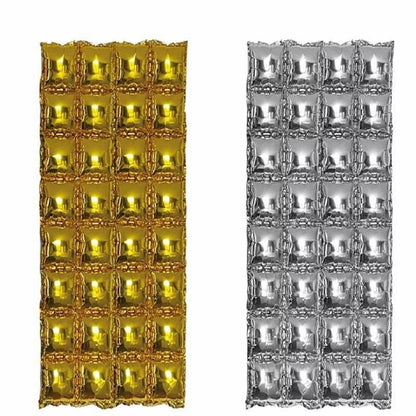 4 Rows Square Foil Balloon Wall Decoration