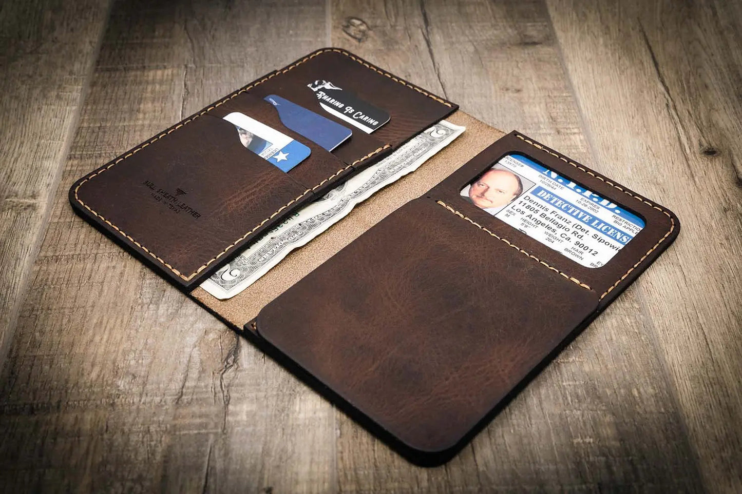 Badge Long Wallet - Walnut Brown