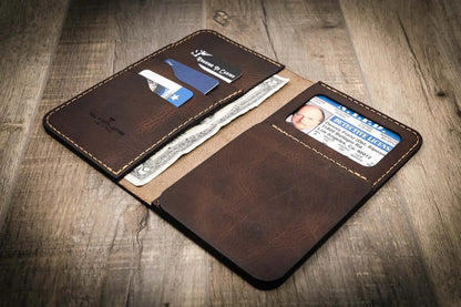 Badge Long Wallet - Walnut Brown