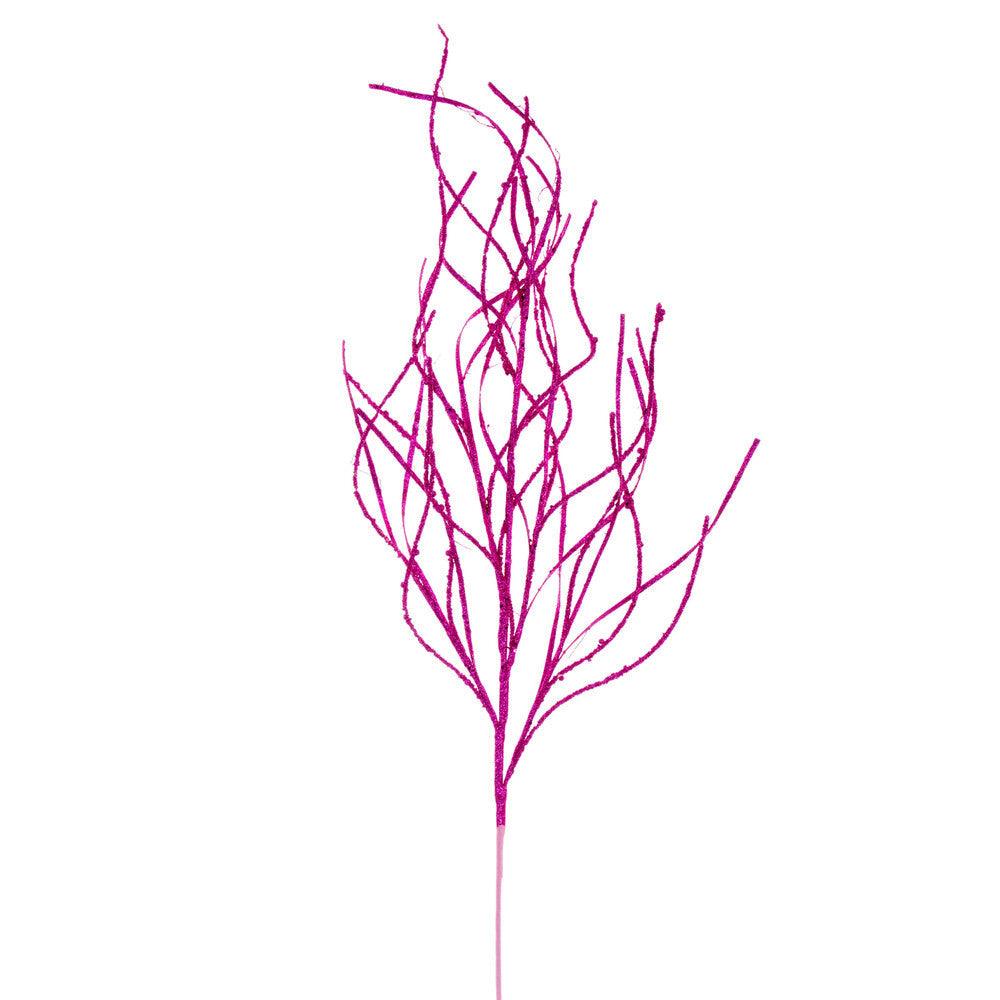 40" Hot Pink Berry Wavy Glitr Spray