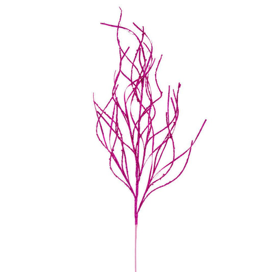 40" Hot Pink Berry Wavy Glitr Spray