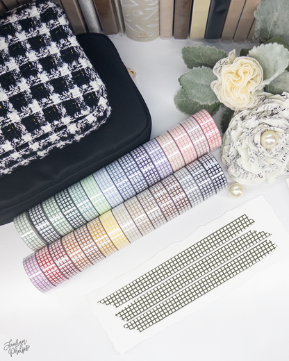 Olive Classic Grid 15mm washi