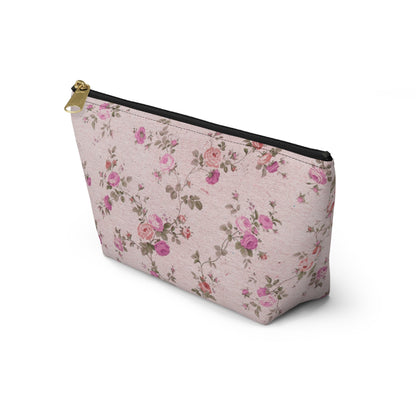 Customizable: Floral Accessory Pouch, Makeup Bag, Travel Organizer, Gift for Her, Pink Floral Bag, Cosmetic Case, Everyday Essentials