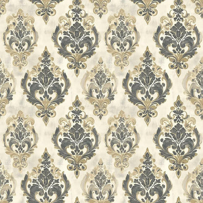 Gilded Slate Manor Damask